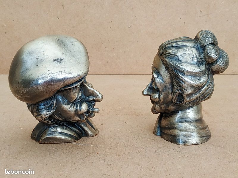 Bustes en étain argenté Italien - Brocante En Ligne