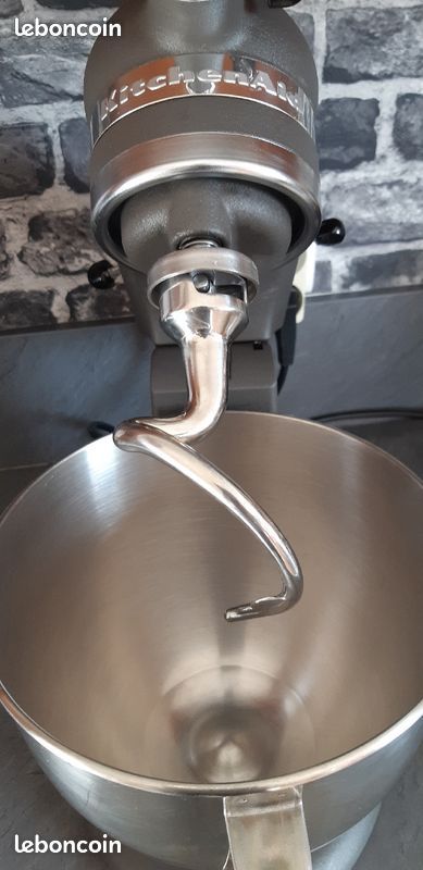 WIYETY Crochet à Pâte Spirale Aluminium Pour KitchenAid KSM90 K45 - Blanc - Passe Lave-Vaisselle
