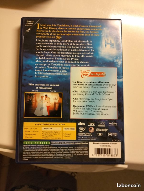 DVD Walt Disney cendrillon (image 2)