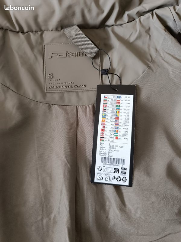 Doudoune kaki FBsister neuve (image 3)