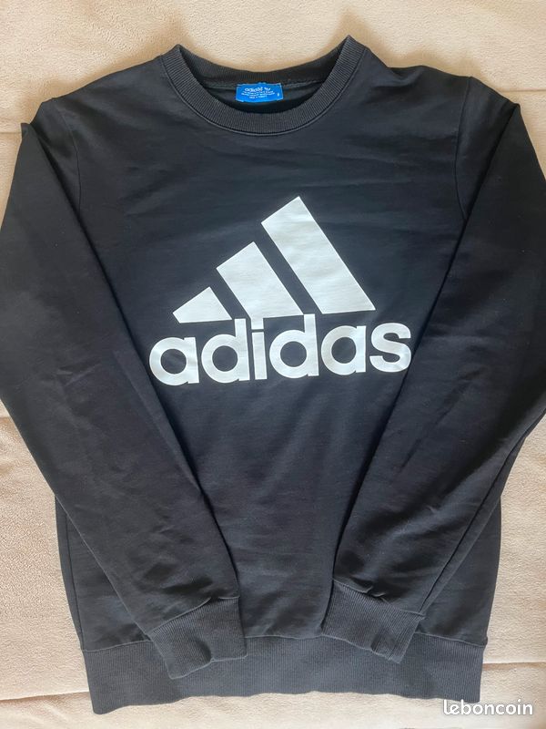 Adidas Sportswear Pull Adidas Noir Gris Blanc Sweat à Capuche