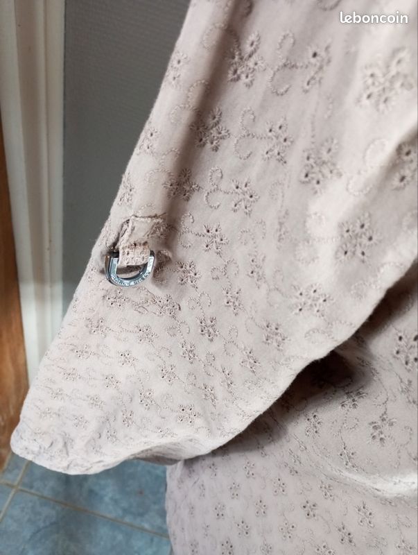 Chemise taupe broderie anglaise (image 4)