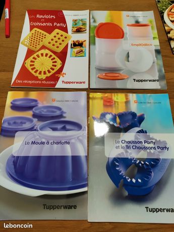 Lot De 2 Moules Tupperware Pour Chaussons Ou Ravioles - Plastique Orange - Occasion