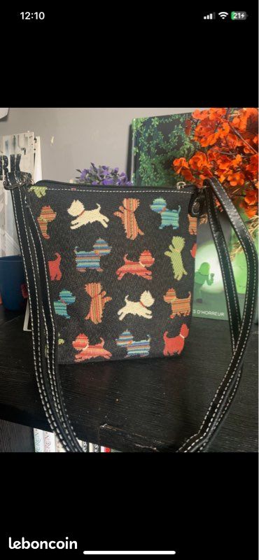 Sac signare en tapisserie motif chien (image 1)