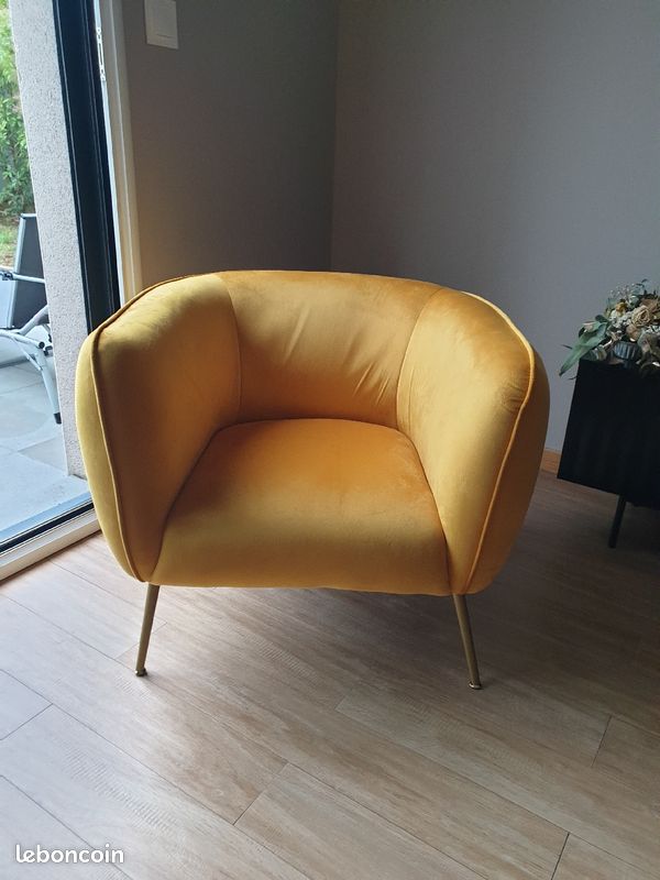 Fauteuil moutarde NEUF (image 6)