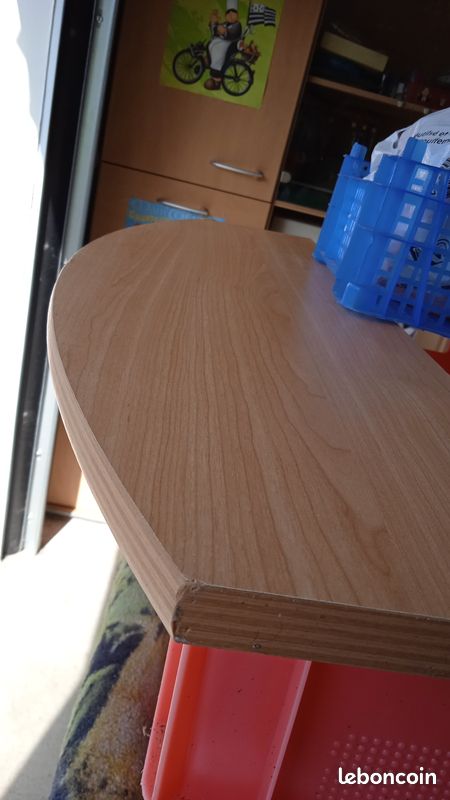 Etagère demi-lune en pin naturel 80 x 25 cm (image 1)