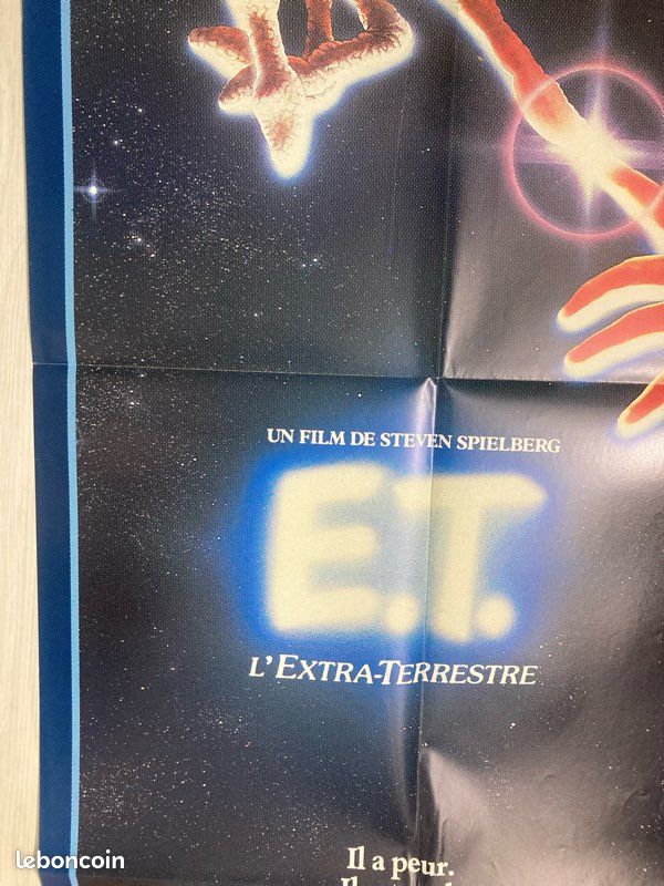 E.T. L'EXTRA-TERRESTRE Affiche de film 1ere sortie - 120x160 cm. - 1982 E.T. L'EXTRA-TERRESTRE Affiche de film 1ere sortie - 120x160 cm. - 1982