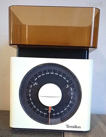 Balance De Cuisine Vintage Terraillon - Beige, Chiffres Verts, 3 Kg - Made In France