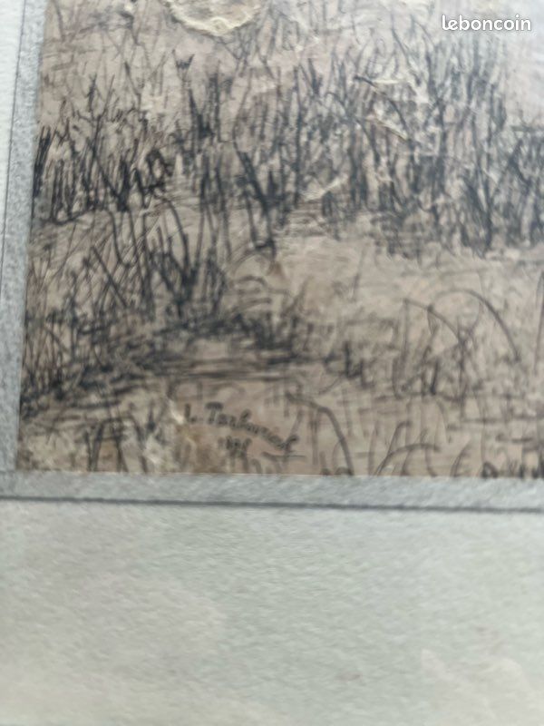 Tableau 1895 dessin signé L. Tarbouriech (image 2)