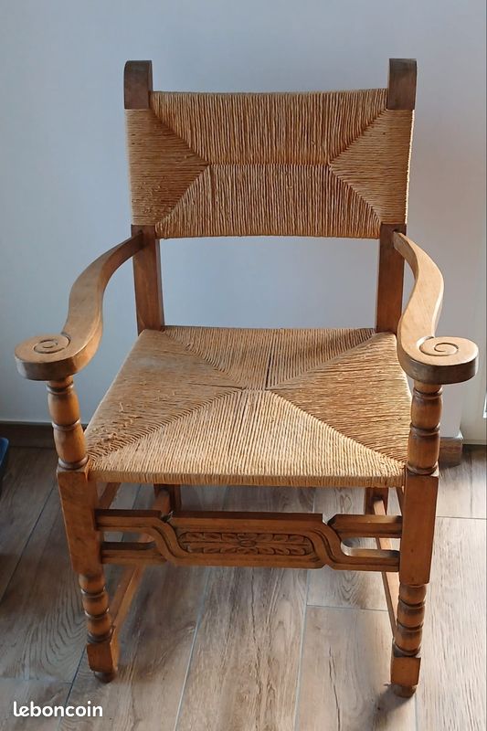 2 chaises/ fauteuils en bois (image 7)
