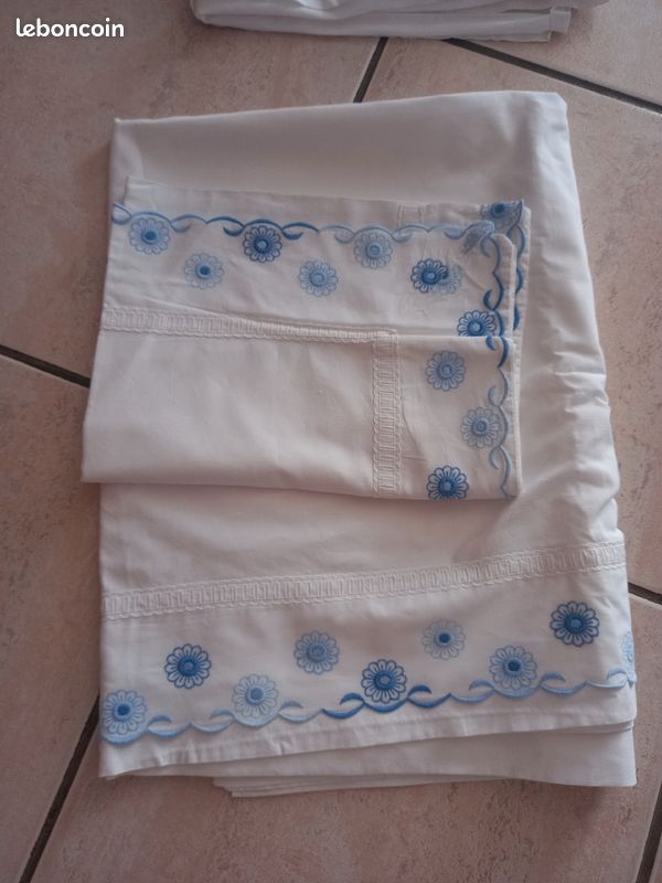 Parure de lit bébé 🤱dentelle bleue (image 3)