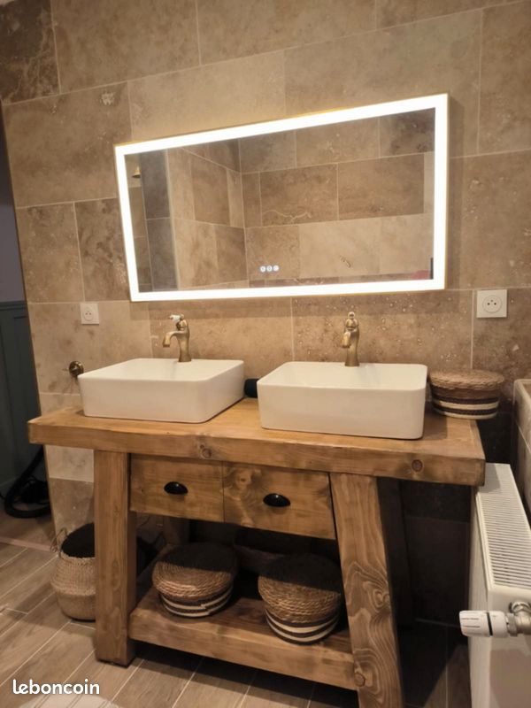 Meuble bois style établi (image 2)