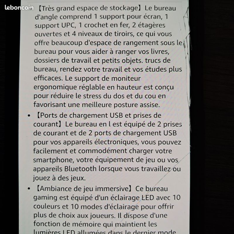 Bureau de gaming apparence chêne gris (image 6)