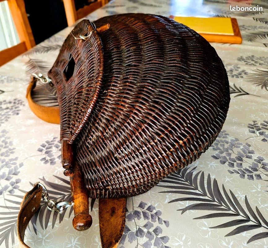 Farfly Panier en Osier PêChe Creel Truite Perche PêCheur Boote ExtéRieure Saule Truite PêChe Panier Creel