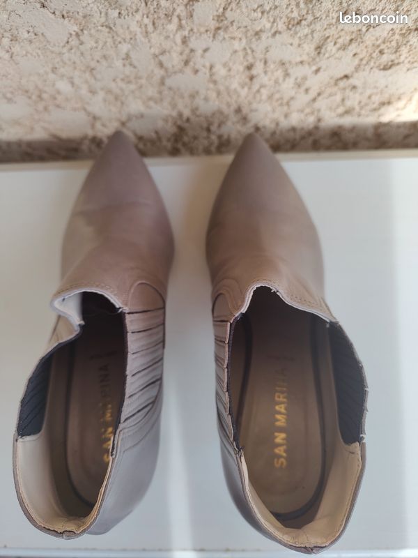 Chaussures Habillées San Marina En Cuir Bleu - Taille 39 - Style Derbies - Occasion Excellent état
