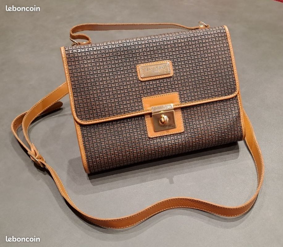 Sac Vintage Ted Lapidus Paris - Marron, Moyen, épaule - Neuf Sans étiquette - Style Rétro