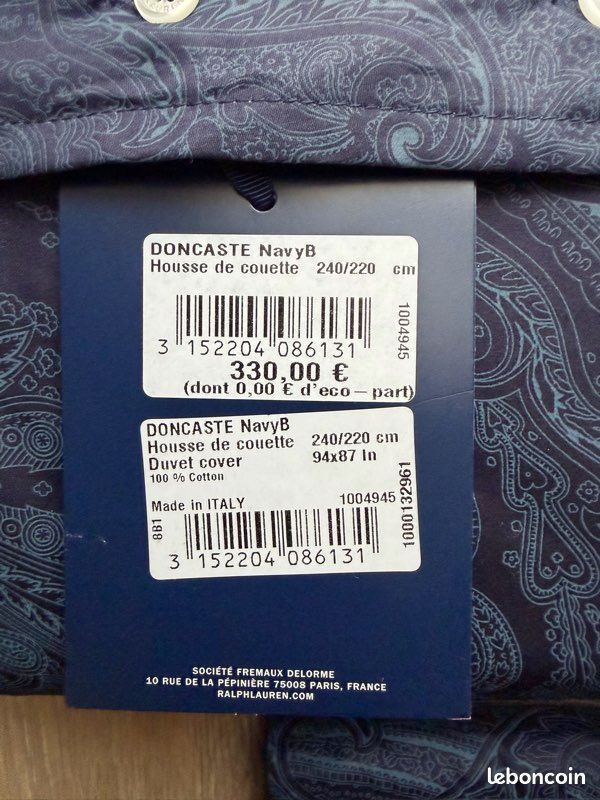 NEUFS, Ralph Lauren Doncaster NavyB Housse de couette 240/220cm et taies 50x75 et 65x65 (image 2)