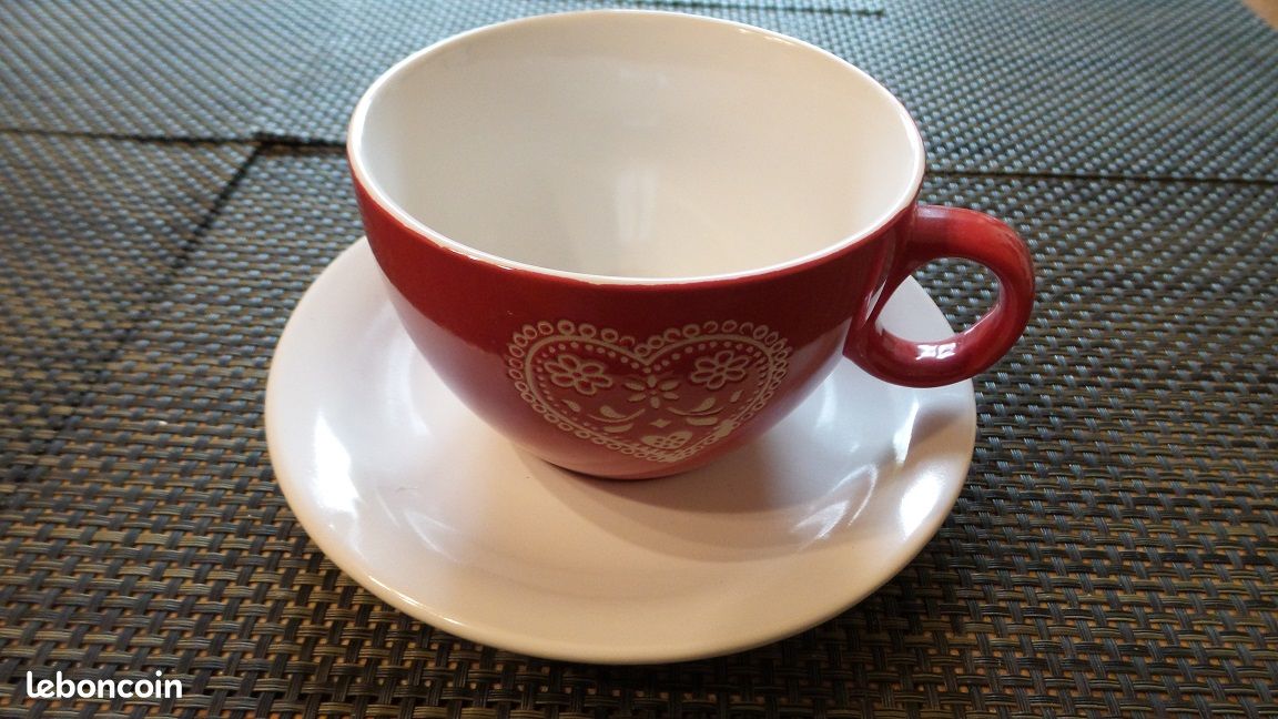 Lot De 2 Tasses Et Sous-tasses Motif Noël – Céramique Multicolore, Boîte D'origine