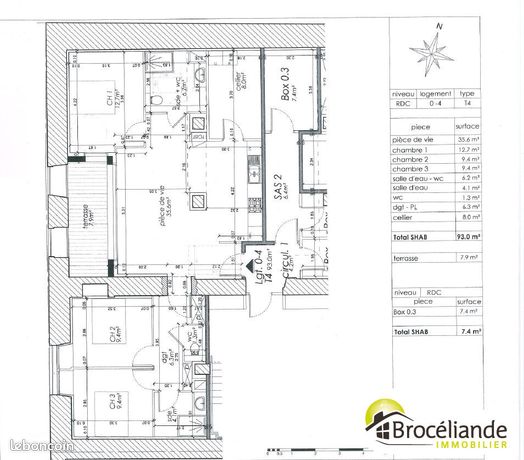 Appartement 4 pièces 93 m²