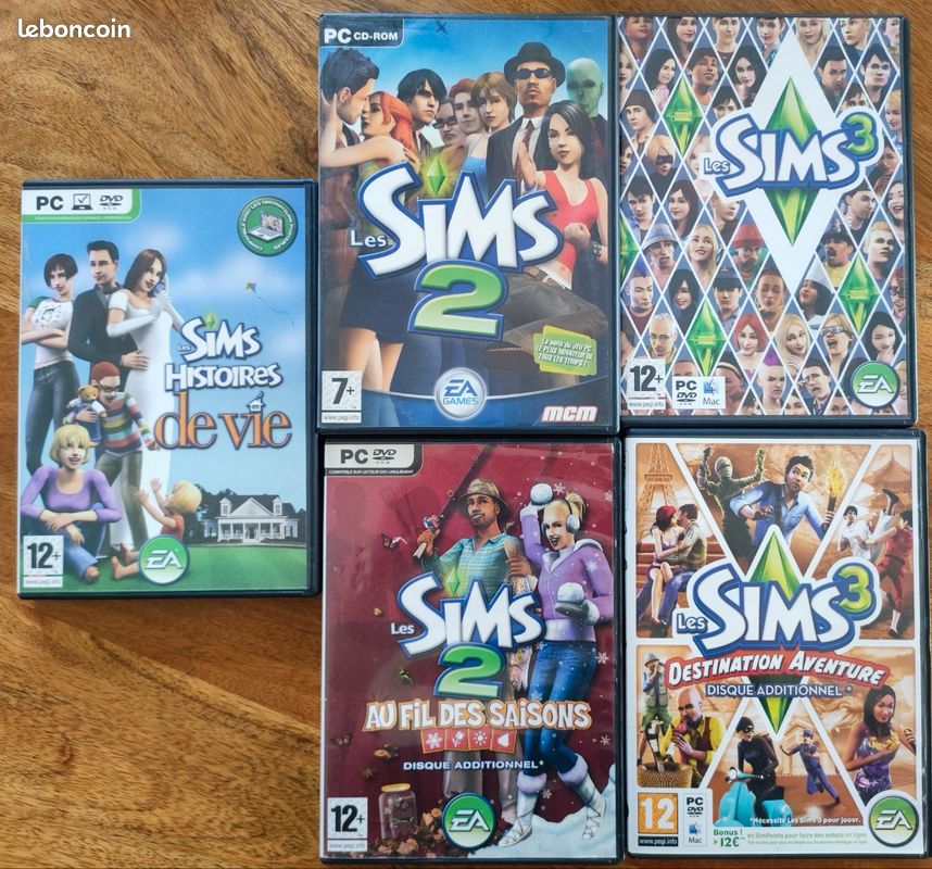 Lot De Jeux Sims 3 Pour PC - Bon état, Complet Avec Boîtier Et Instructions