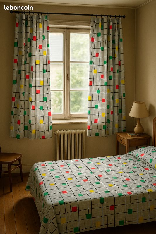 Ensemble dessus de lit et rideaux - Décoration