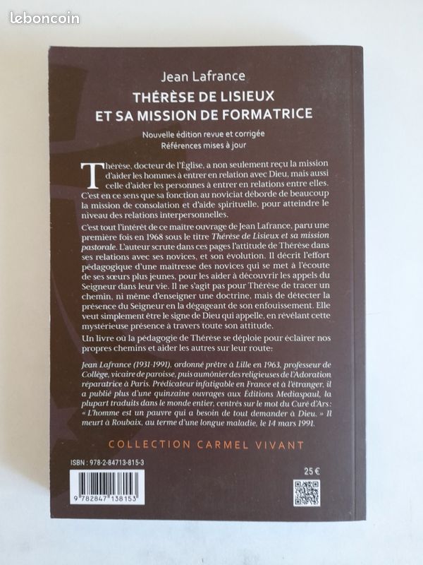 Thérèse de Lisieux et sa mission de formatrice ( Jean Lafrance ) (image 2)