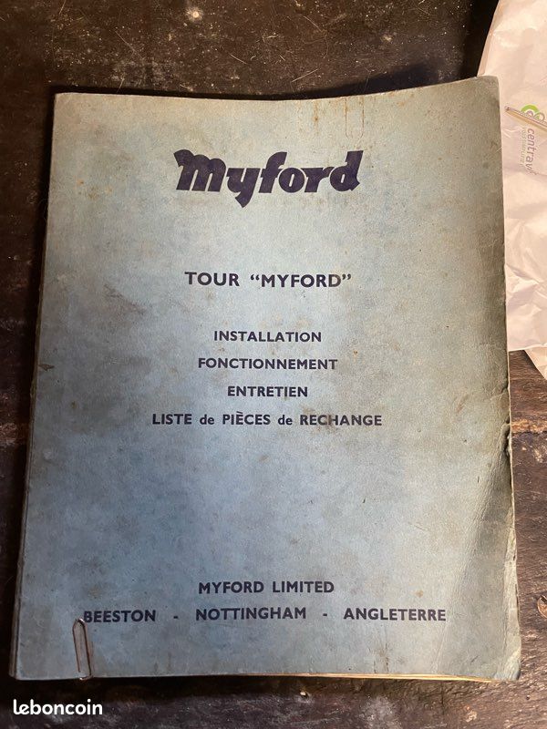 Documentation originale tour myford (image 1)