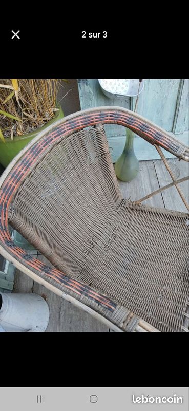 Fauteuil ancien en rotin (image 3)