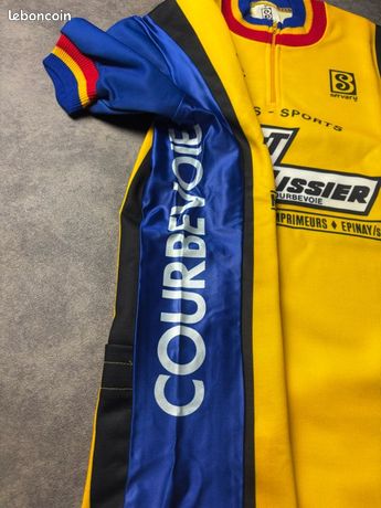 Maillot Cycliste Vintage GUIDON GORRON – Années 70 – Made In France – Jaune – Taille L