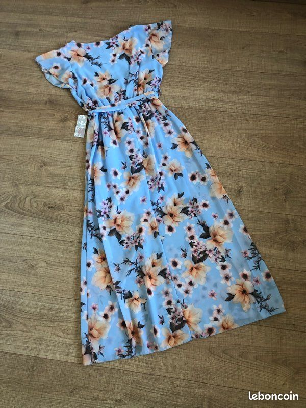 Robe Bleue Fleurie ASOS Taille 10 - Style Mini, Neuve Sans étiquettes