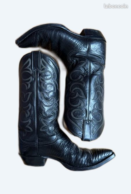 Bottes Cuir Brodées Justin Bottes Western Justin Exotic Anteater Taille 9 EEE - Cuir - Vintage Parfait État Ectoplasma X