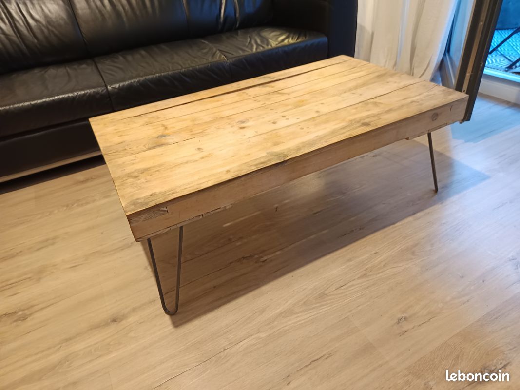 Table basse bois brut (image 2)