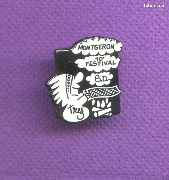 RARE PINS 10 EME FESTIVAL BD MONTGERON INDIEN TREZ Alain Tredez ZAMAC N852 (image 1)