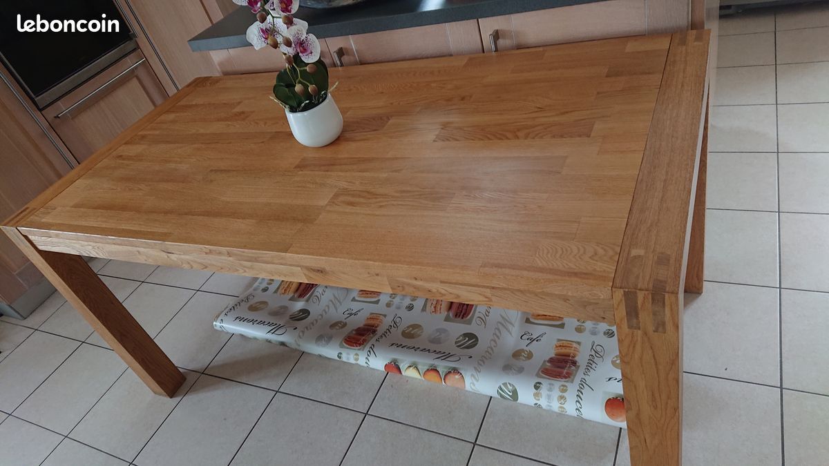 Table en bois massif rectangulaire 6 personnes (image 10)