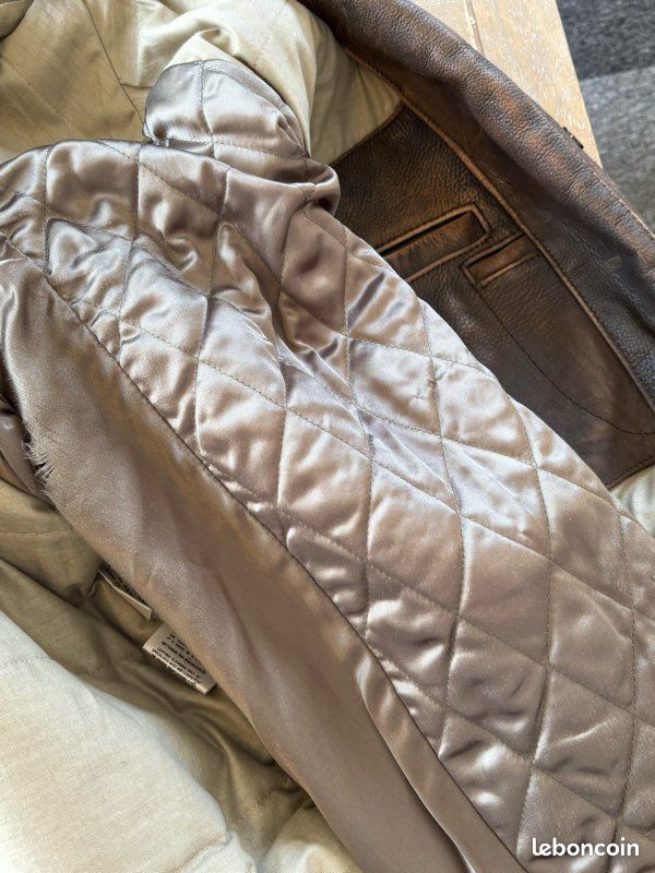 Veste En Cuir Et Vraie Fourrure Vintage Charles Chevignon - Taille M