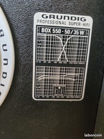 Enceinte hi-fi bibliothèque grundig box 550b vintage