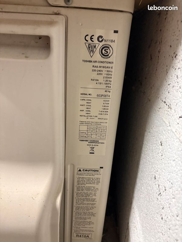 Climatisation réversible TOSHIBA bi-split 6,7kW (image 3)