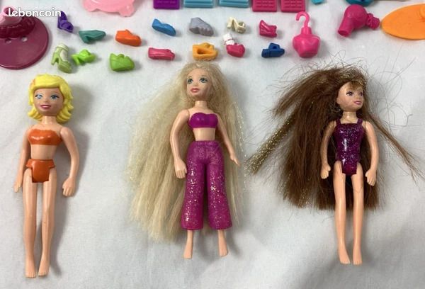 Lot De Poupées Polly Pocket – Vêtements Et Accessoires – Mattel – Occasion