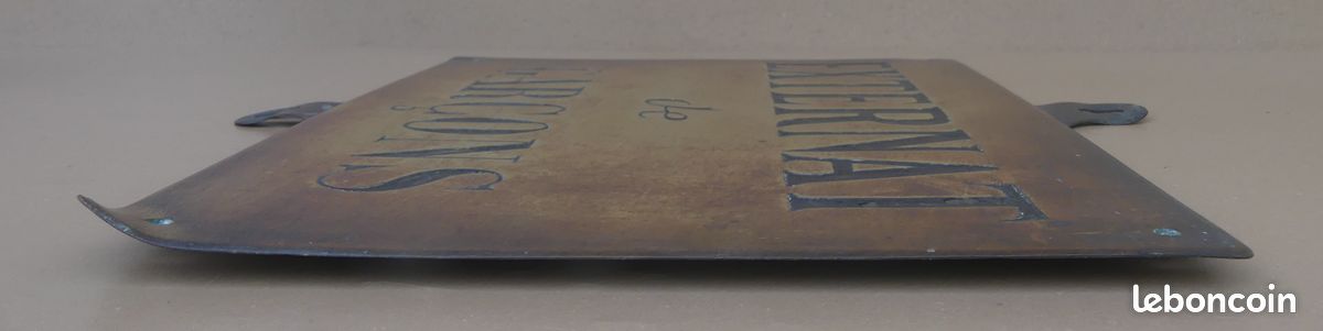Ancienne plaque "Externat de garçons" laiton vintage déco école publique (image 15)