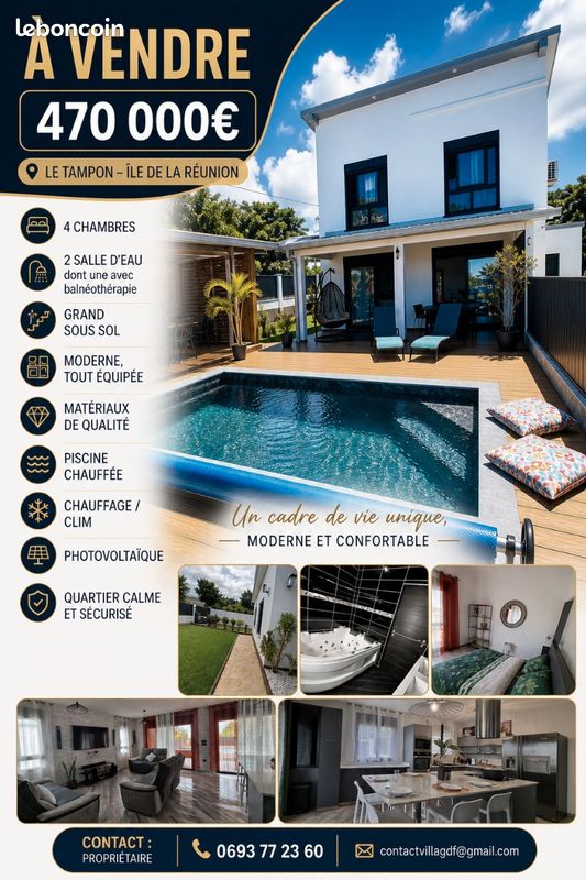 Maison 8 pièces 240 m² · à Le Tampon · 240 m² · 470 000 €