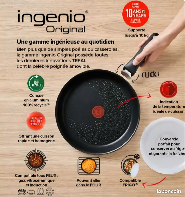 Poêle à Wok NEUVE TEFAL INGENIO diamètre 28 cm induction (image 4)