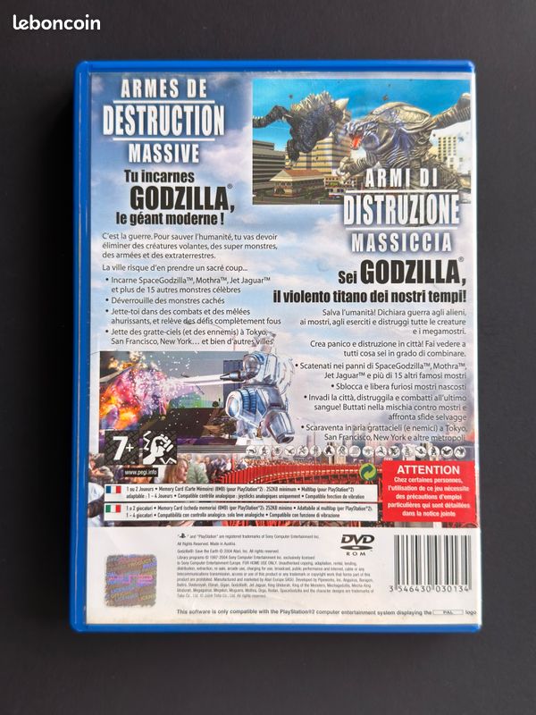 GODZILLA SAVE THE Earth PS2 Jeu PLAYSTATION 2 2004 Étroit État Bien EUR