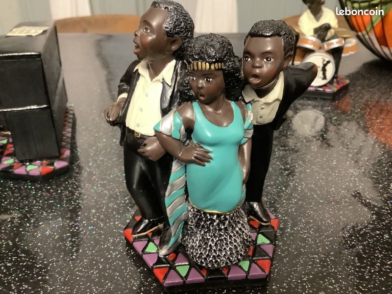 Figurine jazz afro-américain vintage groupe de 3 chanteurs 1994 Parastone (image 1)