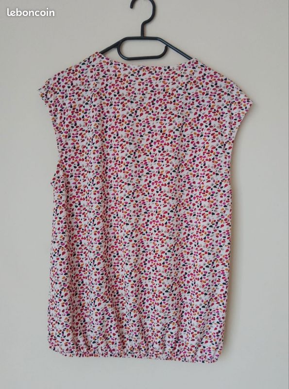 Blouse fluide motifs multicolores - Taille 36/S (image 2)