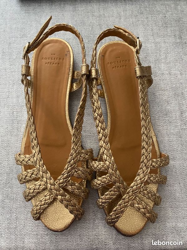 Chaussures Dorees Sandales Sezane DorÃ©es Sandales Spartiates En