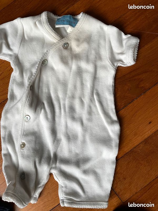 Lot 11 vetements taille 1 mois fille et 2 en 3 mois : cyrillus, jean bourget, DPAM, gap (image 4)