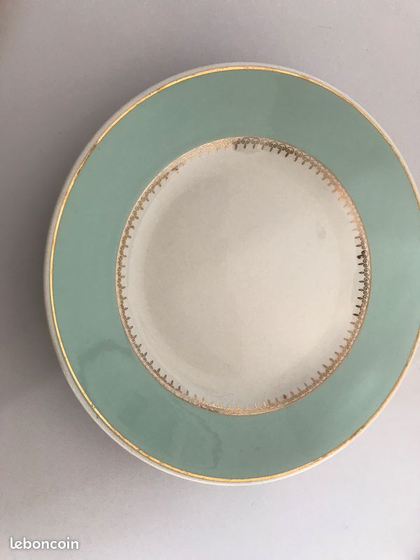 Service de table vintage 41 pièces - K&G Lunéville "Senlis" - Vert d'eau & Or (image 8)