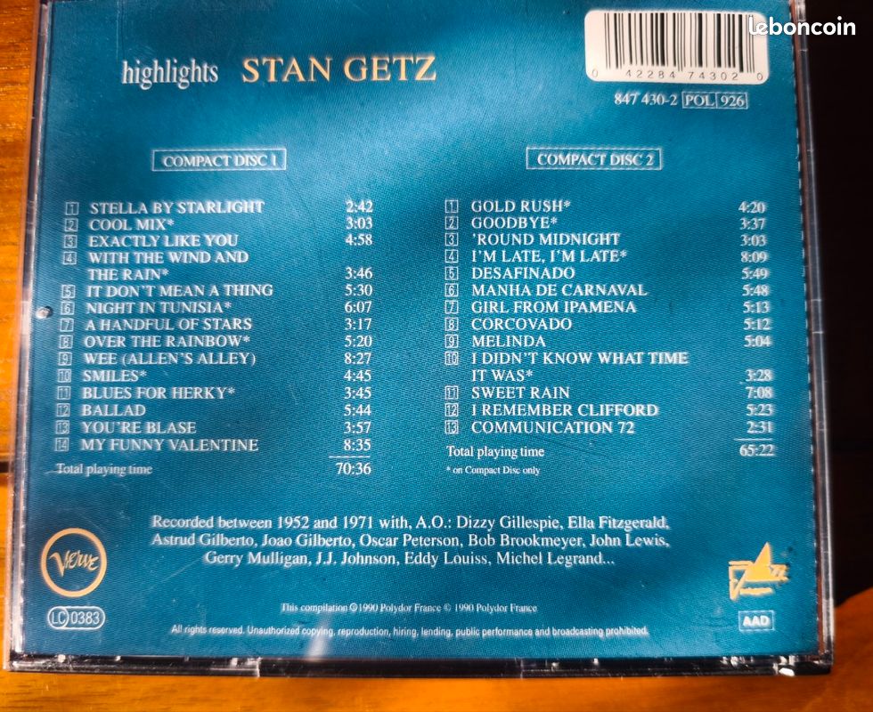 Stan Getz double CD compilation (image 2)