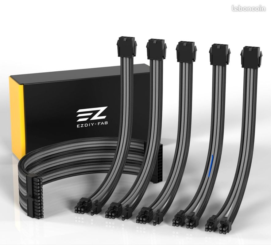 Rallonge de câble gainé Mod personnalisé GPU PC Alimentation (image 1)