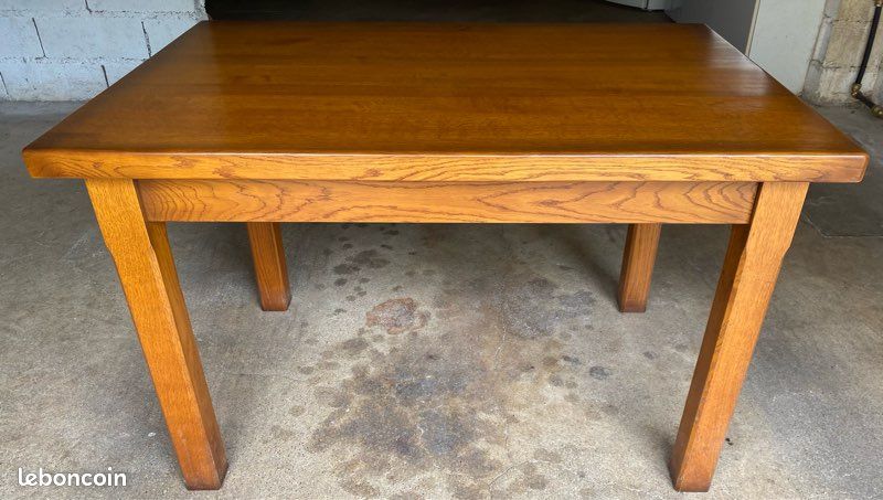 Lot table de salle à manger en chêne massif + 4 chaises et 2 tabourets (image 6)